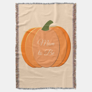 Cute Orange Gender Neutral Pumpkin Mum to Be Throw Blanket
