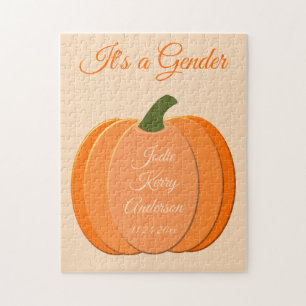 Cute Orange Gender Neutral Pumpkin New Baby Jigsaw Puzzle