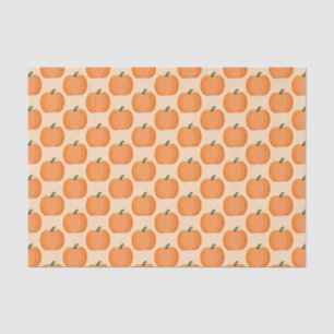 Cute Orange Gender Neutral Pumpkin Patterned Tissue Paper