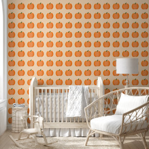 Cute Orange Gender Neutral Pumpkin Wallpaper