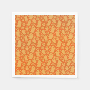 Cute Orange Ghosts Halloween Napkin