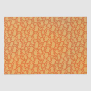 Cute Orange Ghosts Halloween Tissue Paper