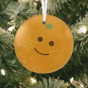 Cute Orange Glass Tree Decoration