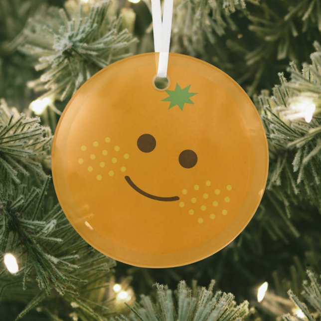 Cute Orange  Glass Tree Decoration (Insitu)