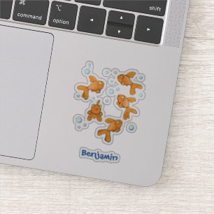 Cute orange goldfish cartoon illustration