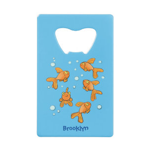 Cute orange goldfish cartoon illustration