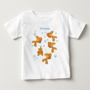 Cute orange goldfish cartoon illustration baby T-Shirt