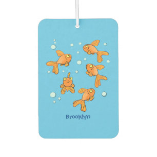 Cute orange goldfish cartoon illustration car air freshener