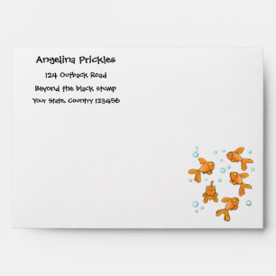 Cute orange goldfish cartoon illustration envelope