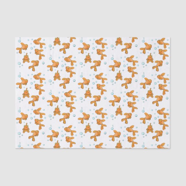 Cute orange goldfish cartoon illustration tissue paper (Front)