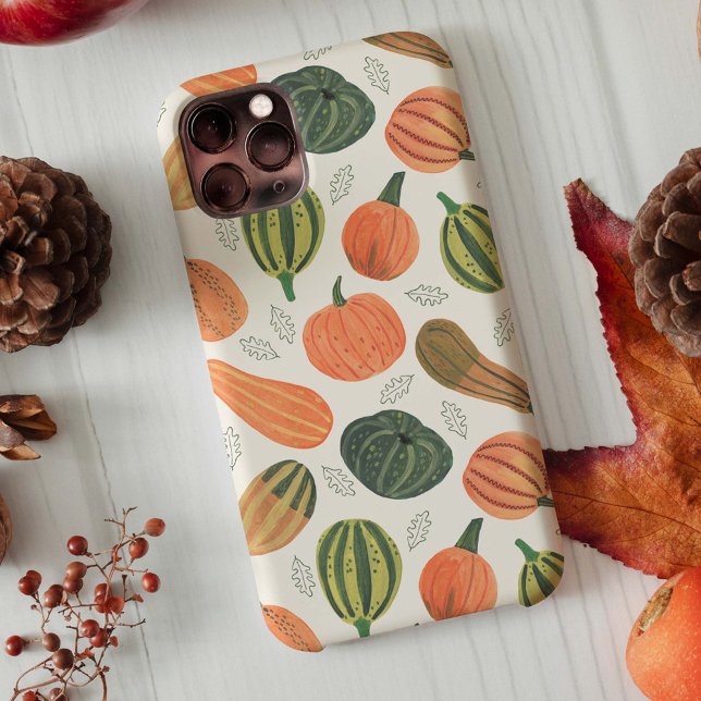 Cute Orange & green Pumpkin Patch Thanksgiving  Case-Mate iPhone Case (Creator Uploaded)
