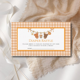 Cute Orange Halloween Diaper Raffle Baby Shower Enclosure Card