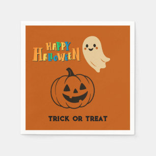 cute orange Halloween kids Ghost & Pumpkin party  Napkin