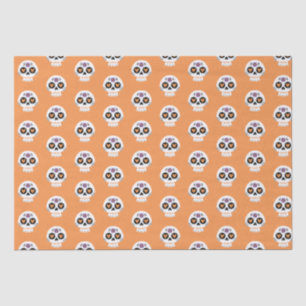 Cute orange Halloween Sugar Skull Tissue Paper