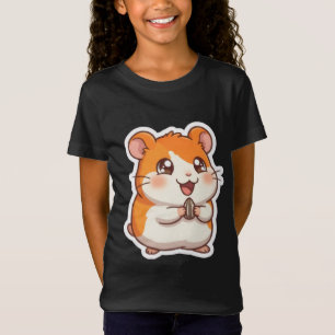 Cute Orange Hamster Holding Sunflower Seed Funny K T-Shirt