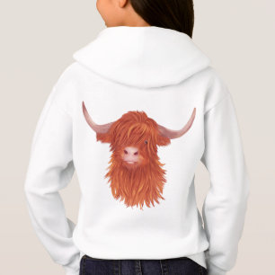 Cute Orange Highland Cow Illustration  