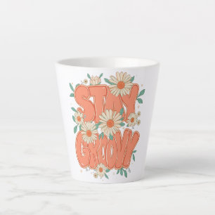 Cute Orange Hippie Typography Latte Mug