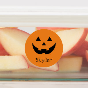 Cute orange jack o lantern custom name Halloween