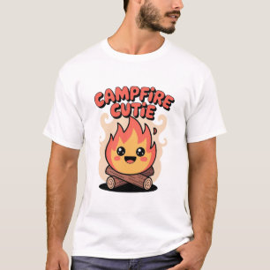 Cute Orange Kawaii Campfire Character T-Shirt