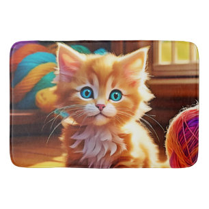 Cute Orange Kitten Art Bath Mat