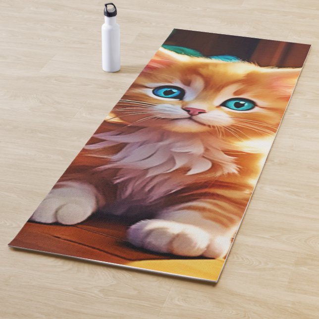 Cute Orange Kitten Art Yoga Mat (In Situ)