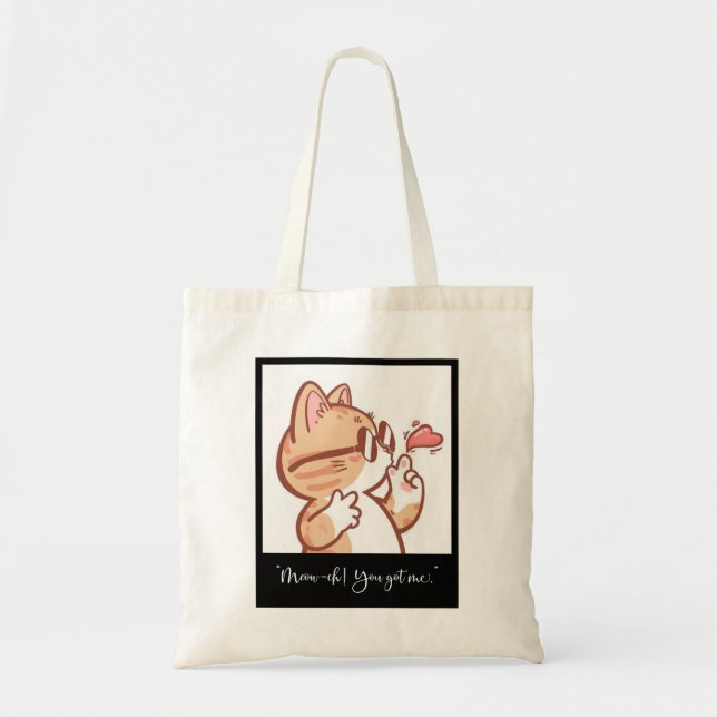 Cute Orange Kitten with love Tote Bag (Front)