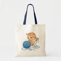 Cute Orange Kitten with Yarn Ball Budget