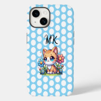 Cute Orange Kitty Cat in Flowers Personalised