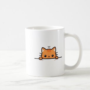 Cute Orange Kitty Cat Peeking Over At You Ginger C Coffee Mug