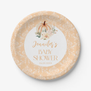 Cute Orange Little Orange Baby Shower Paper Plate