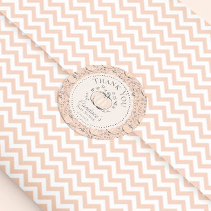 Cute Orange Little Pumpkin Baby Shower Thank You Classic Round Sticker