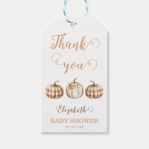 Cute Orange Little Pumpkin Baby Shower Thank You Gift Tags