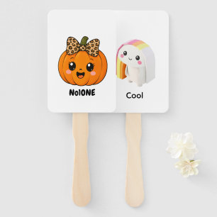 Cute Orange Little Pumpkin Customise Name Hand Fan