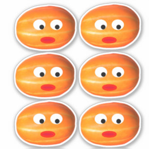 Cute Orange Melon Pumpkin Face 4Halloween