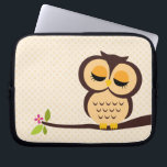 Cute Orange Owl Laptop Sleeve<br><div class="desc">Stylish electronics sleeve features a beautiful vector illustration of an owl perched on a tree branch.</div>