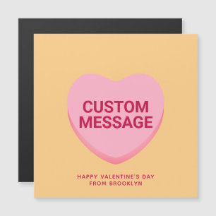 Cute orange pink custom conversation heart card