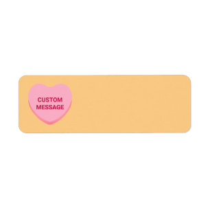 Cute orange pink custom message candy heart blank