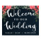 Cute Orange Pretty Floral Welcome to Our Wedding
