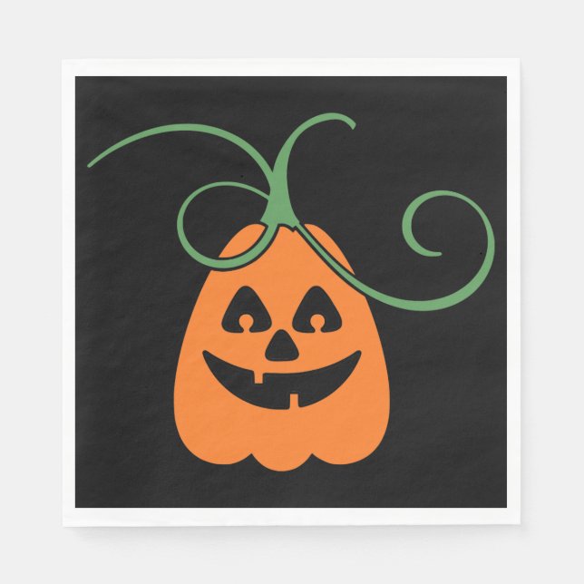 Cute Orange Pumpkin, Halloween Napkin (Front)