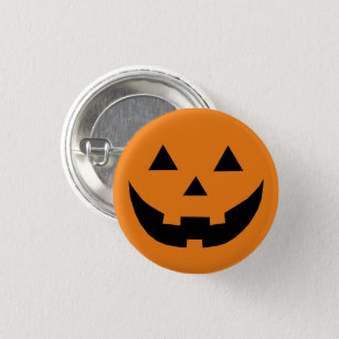 Cute orange pumpkin Jack o lantern Halloween 3 Cm Round Badge