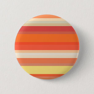 Cute orange red stripes 6 cm round badge