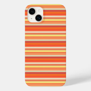 Cute orange red stripes Case-Mate iPhone 14 plus case