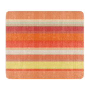 Cute orange red stripes cutting board