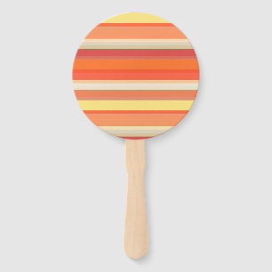 Cute orange red stripes hand fan