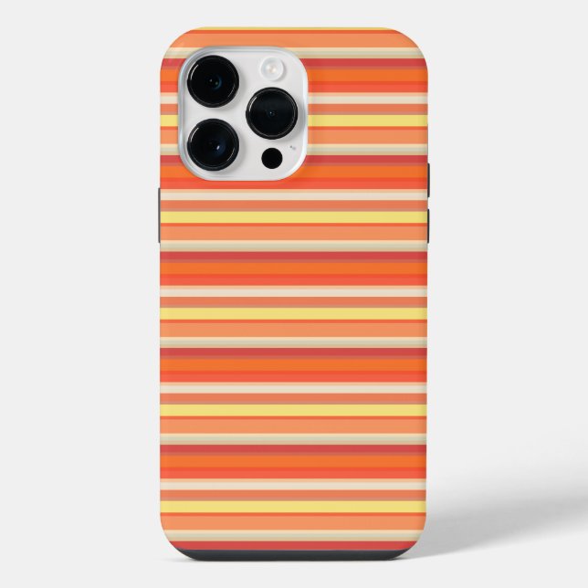 Cute orange red stripes iPhone case (Back)