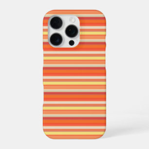 Cute orange red stripes iPhone 16 pro case
