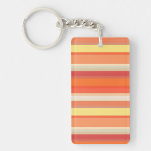 Cute orange red stripes key ring