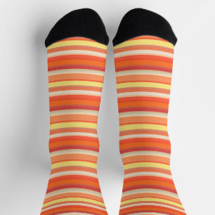 Cute orange red stripes socks