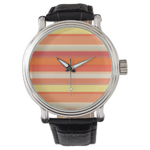 Cute orange red stripes watch