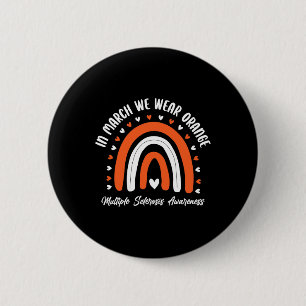 Cute Orange Ribbon Ms Warrior Multiple Sclerosis A 6 Cm Round Badge